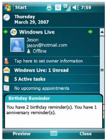 E-TEN X500 - Birthday Reminder - 3