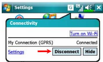 E-TEN X500 - Disconnecting GPRS - 1
