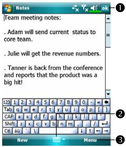 E-TEN X500 - Create a Note - 1