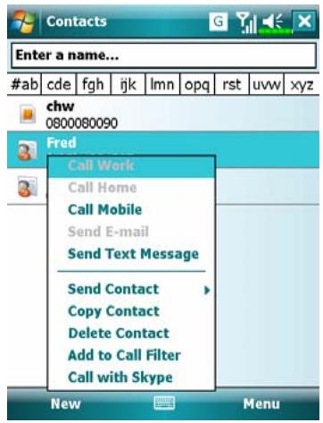 E-TEN X500 - Call from Contacts - 1
