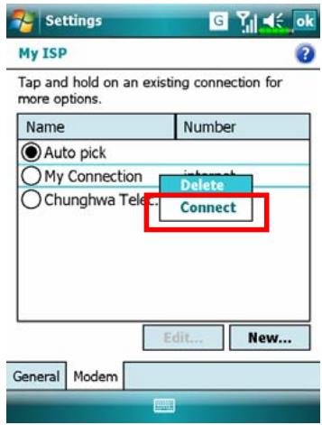 E-TEN X500 PLUS - Starting GPRS Connection - 3