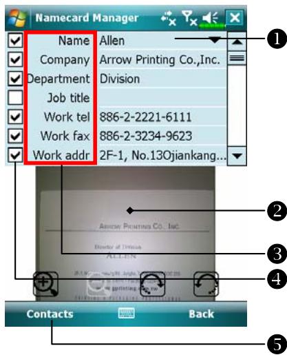 E-TEN X500 PLUS - Name card recognition - 1