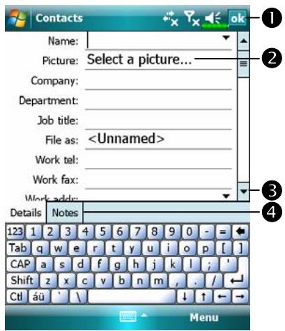 E-TEN X500 PLUS - Create a Contact - 1