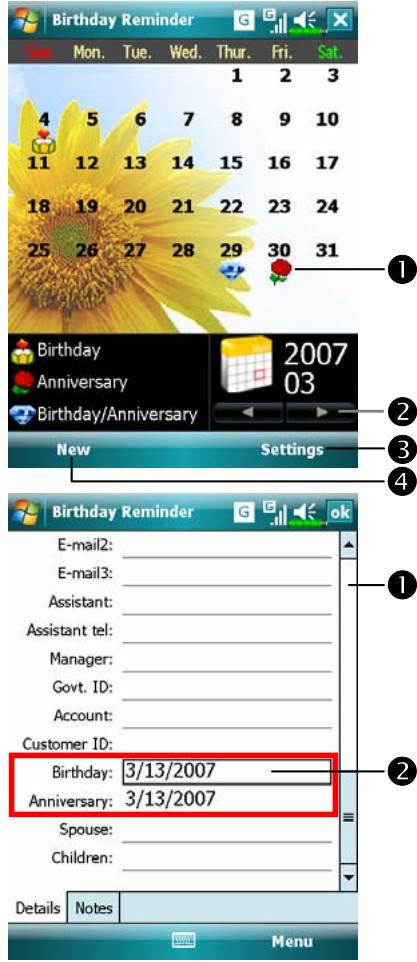 E-TEN X500 PLUS - Birthday Reminder - 1