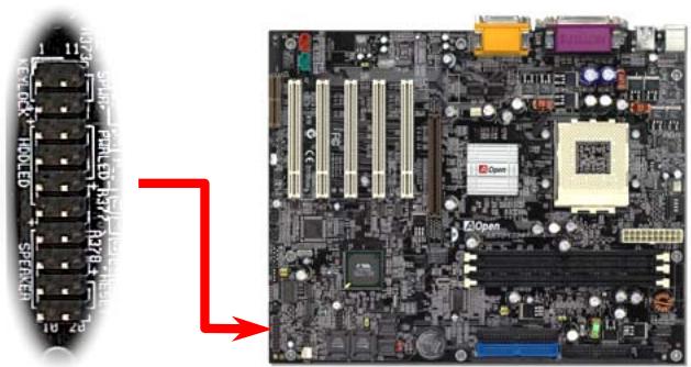 AOPEN AK73A - Connecteur panneau avant - 1