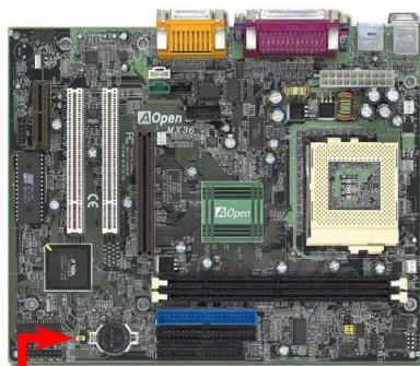 AOPEN MX36L - Effacez les données CMOS - 1
