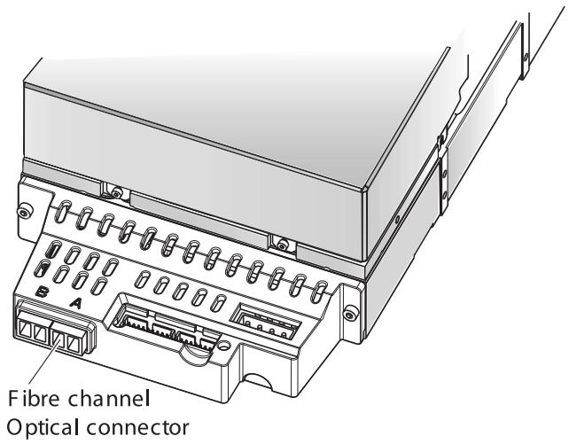 QUANTUM CL400LWXX - Connecting a Fibre Channel Cable - 1