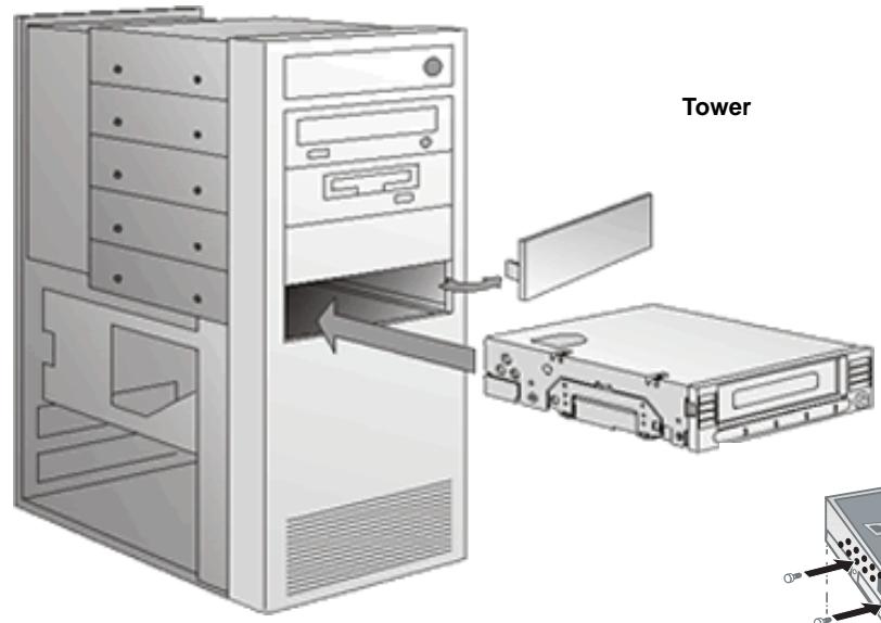 QUANTUM DLT-V4 - Installing the Internal SCSI Tape Drive - 2