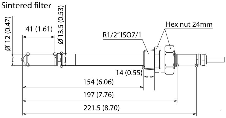 VAISALA DMT340 - Dimensions (mm/inch) - 9
