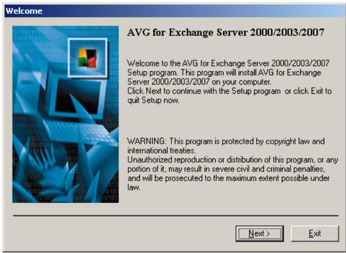 AVG 8.5 EMAIL SERVER EDITION - Lancement de l'installation - 1