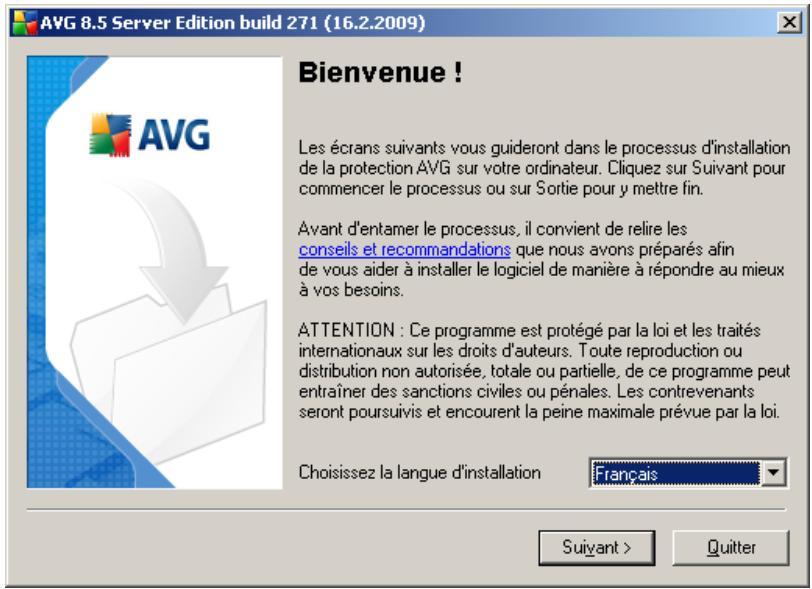 AVG 8.5 EMAIL SERVER EDITION - Lancement de l'installation - 1