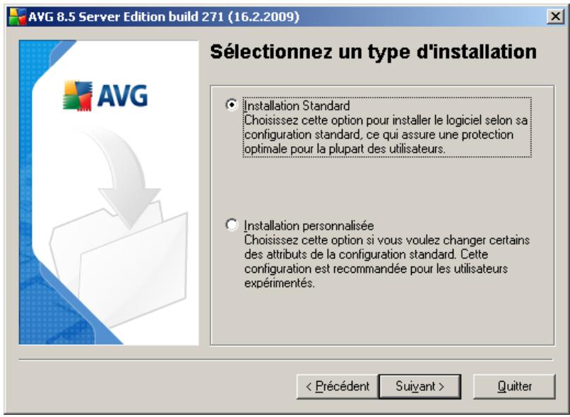 AVG 8.5 EMAIL SERVER EDITION - Sélection du type d'installation - 1
