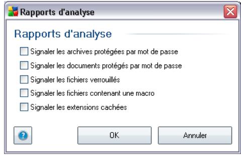 AVG 9 ANTI-VIRUS - Définir des rapports d'analyse supplémentaires... - 1