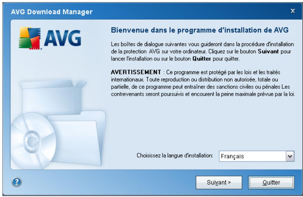 AVG 9 ANTI-VIRUS - Sélection de la langue - 1