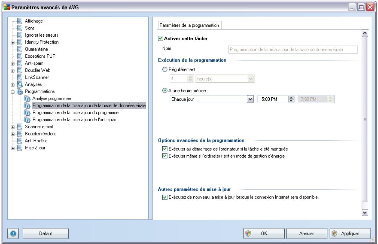 AVG 9 ANTI-VIRUS - Programmation de la mise à jour de la base de données virale - 1