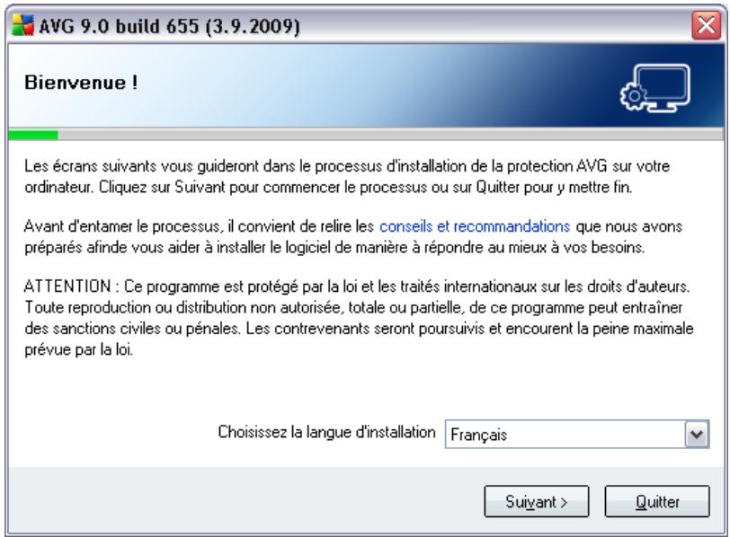 AVG 9 ANTI-VIRUS - Lancement de l'installation - 1