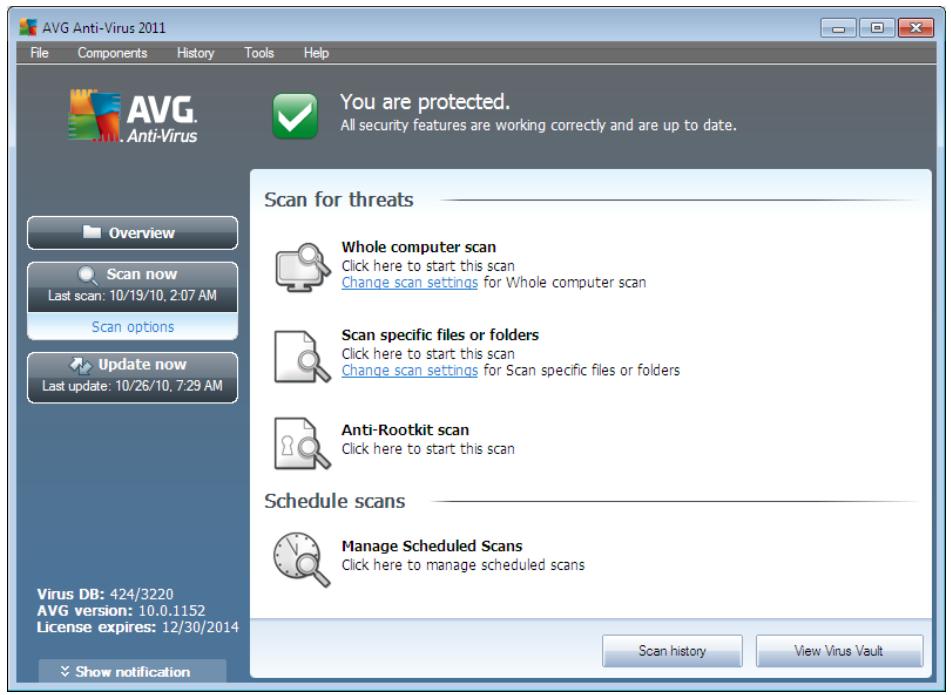 AVG ANTI-VIRUS 2011 - Scanning Interface - 1