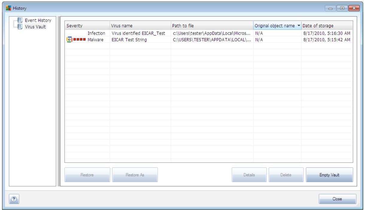 AVG ANTI-VIRUS 2011 - Virus Vault - 1