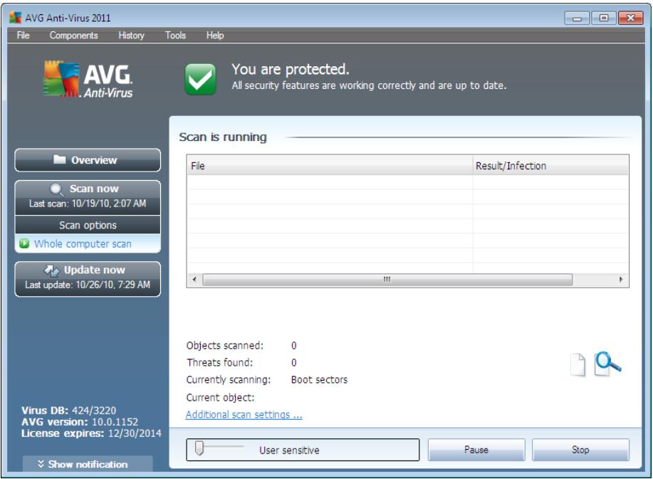 AVG ANTI-VIRUS 2011 - Scan launch - 1