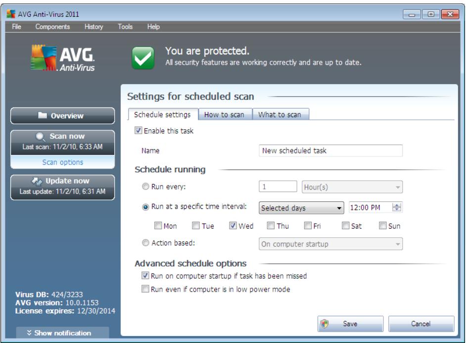 AVG ANTI-VIRUS 2011 - Schedule Settings - 1