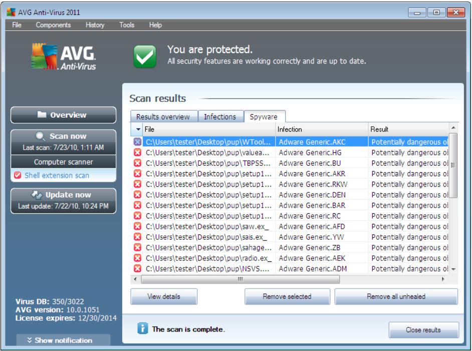 AVG ANTI-VIRUS 2011 - Spyware Tab - 1
