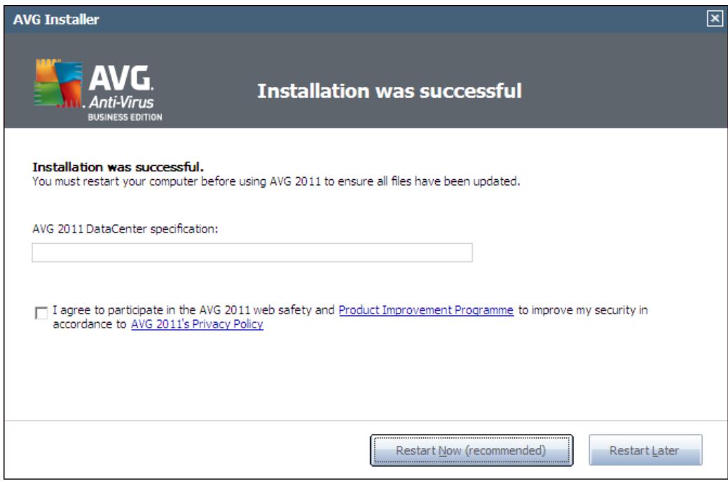 AVG ANTI-VIRUS 2011 - Installation was successful - 2