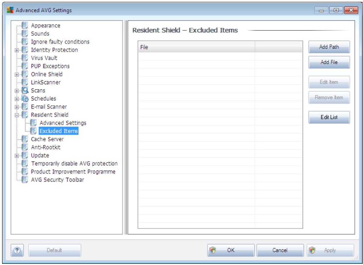 AVG ANTI-VIRUS 2011 - Excluded items - 1
