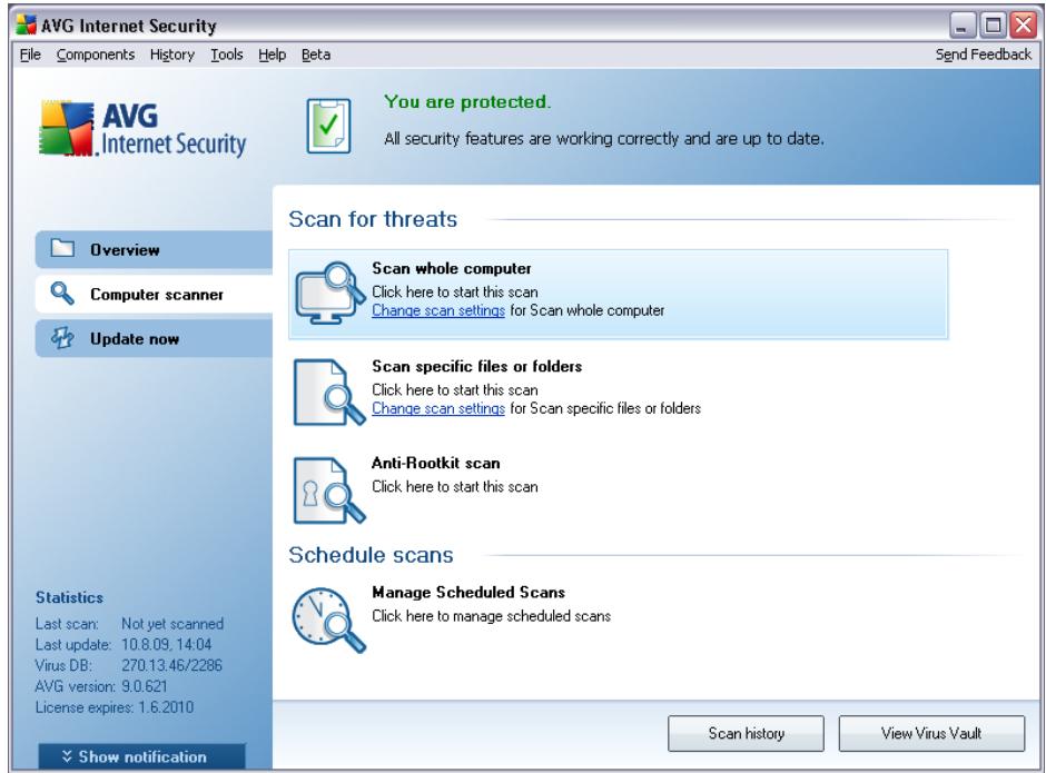 AVG ANTI-VIRUS 9.0 - Scanning Interface - 1