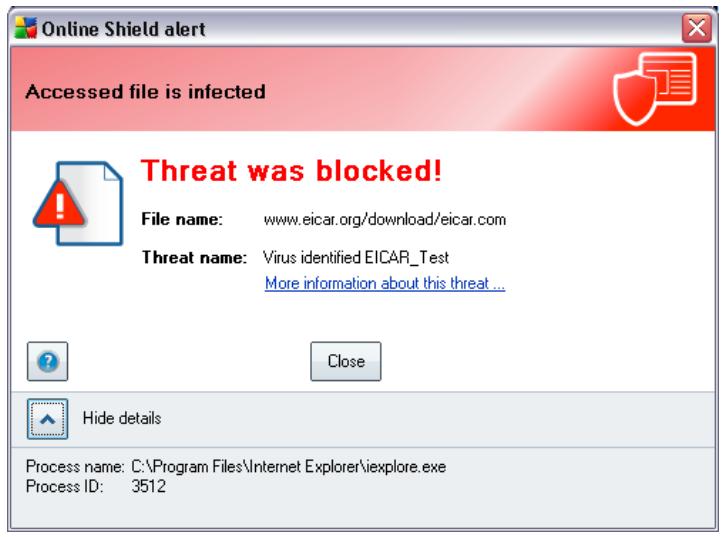 AVG ANTI-VIRUS 9.0 - Online Shield Detection - 1