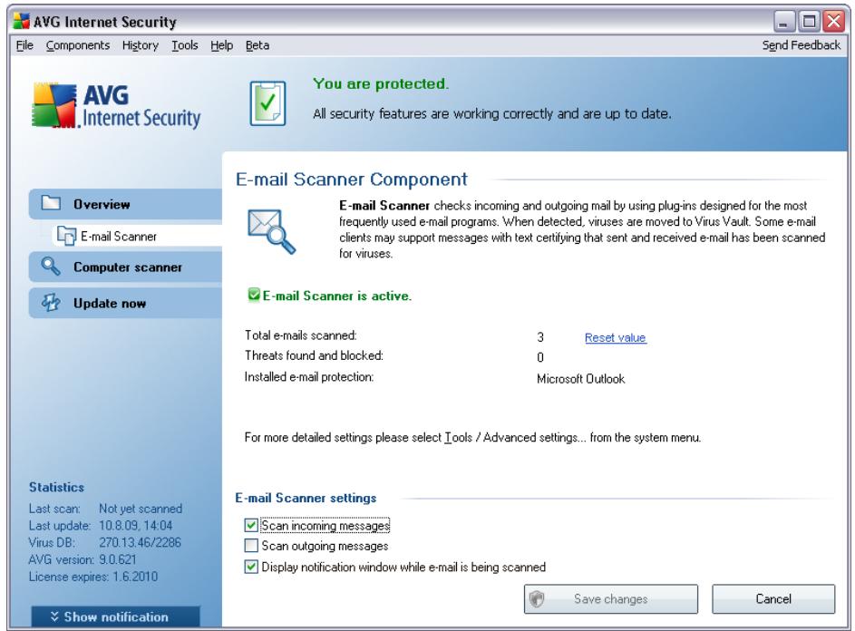 AVG ANTI-VIRUS 9.0 - E-mail Scanner Interface - 1