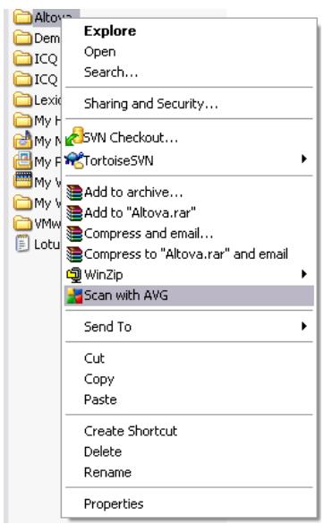 AVG ANTI-VIRUS 9.0 - Scanning in Windows Explorer - 1