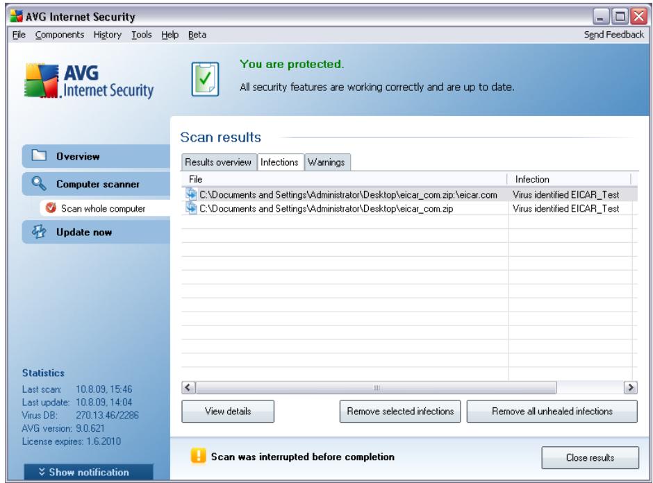 AVG ANTI-VIRUS 9.0 - Infections Tab - 1