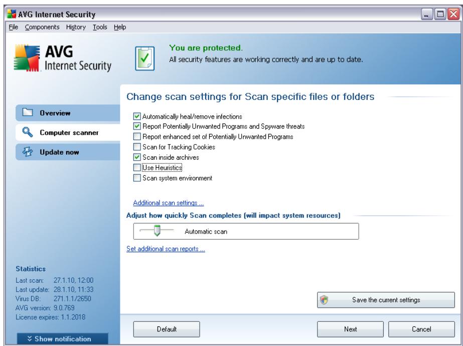 AVG INTERNET SECURITY 9.0 - Scan configuration editing - 1