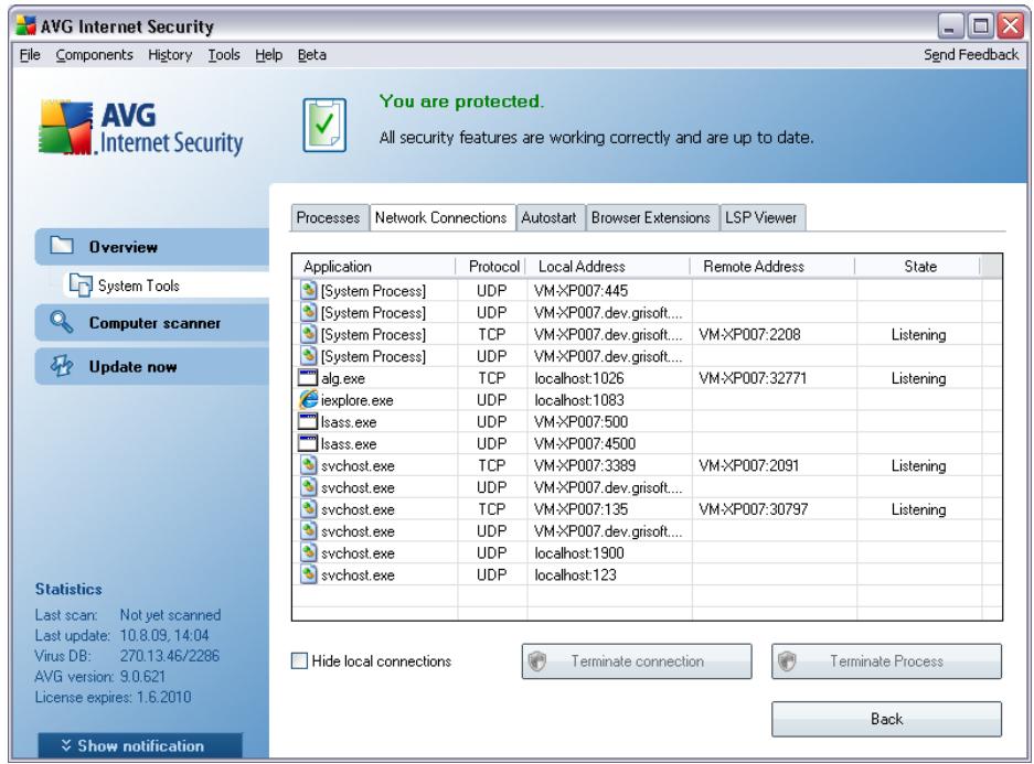 AVG INTERNET SECURITY 9.0 - Network Connections - 1