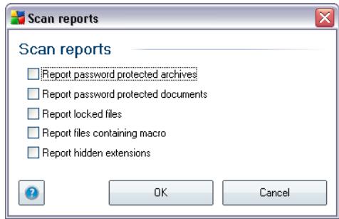 AVG INTERNET SECURITY 9.0 - Set additional scan reports ... - 1