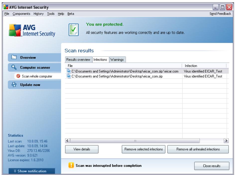 AVG INTERNET SECURITY 9.0 - Infections Tab - 1