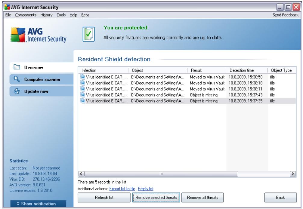 AVG INTERNET SECURITY 9.0 - Resident Shield Detection - 2