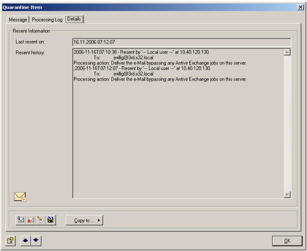 AVIRA ANTIVIR EXCHANGE - Example of a Quarantined Message - 9