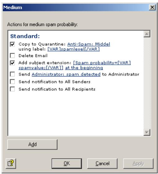 AVIRA ANTIVIR EXCHANGE - Defining actions - 3