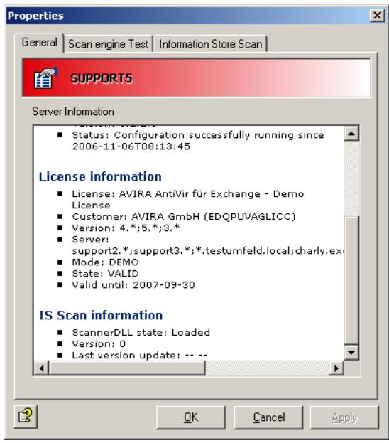AVIRA ANTIVIR EXCHANGE - Server Status - 1