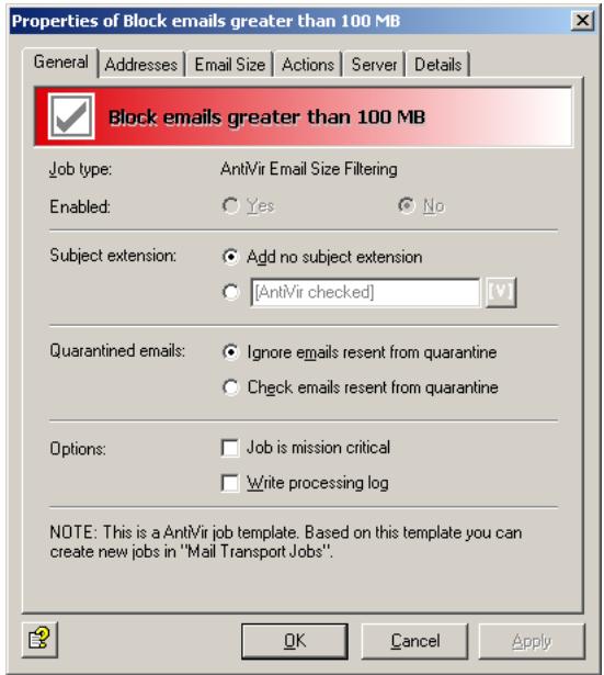 AVIRA ANTIVIR EXCHANGE - General Settings - 1