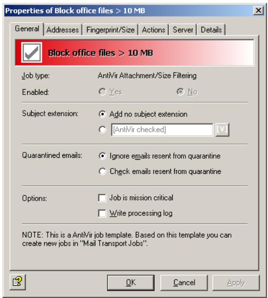 AVIRA ANTIVIR EXCHANGE - General Settings - 1