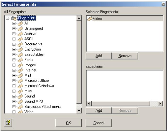 AVIRA ANTIVIR EXCHANGE - Selecting Fingerprints - 2