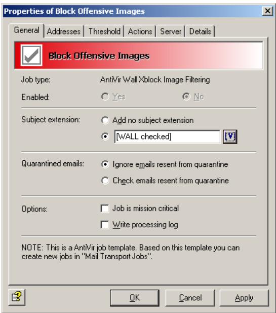 AVIRA ANTIVIR EXCHANGE - General Settings - 1