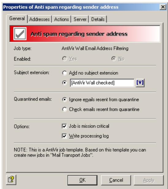AVIRA ANTIVIR EXCHANGE - General Settings - 1