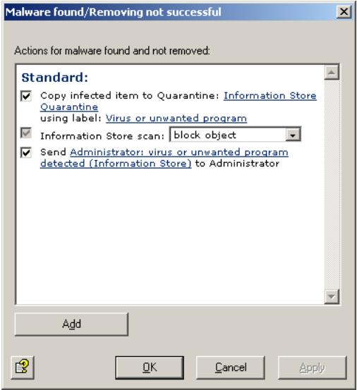 AVIRA ANTIVIR EXCHANGE - Defining Actions - 2