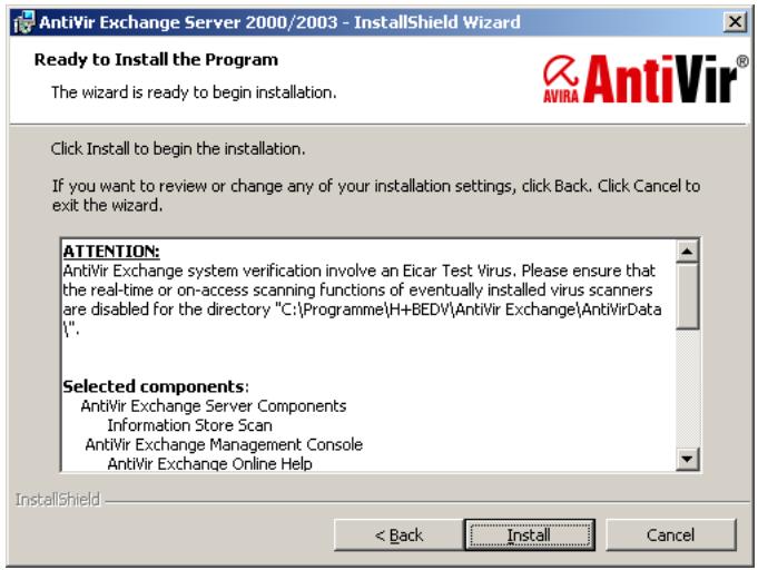 AVIRA ANTIVIR EXCHANGE - Installation of Avira AntiVir Exchange on an Exchange Server - 5
