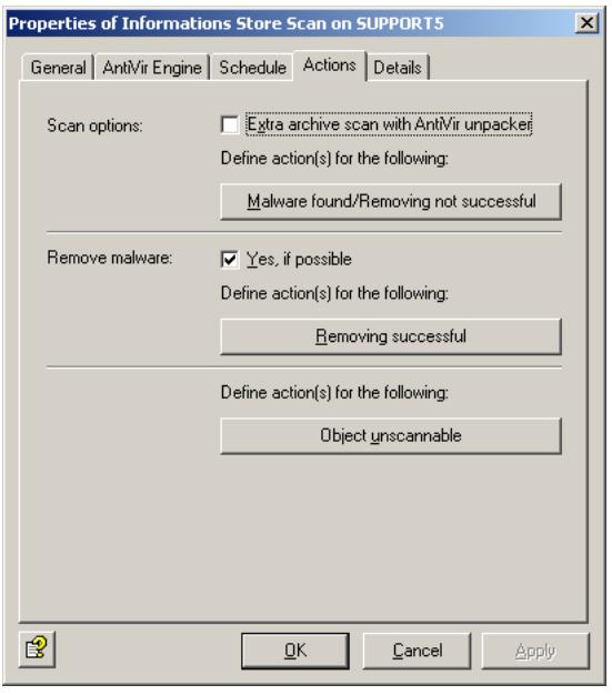 AVIRA ANTIVIR EXCHANGE - Defining Actions - 1