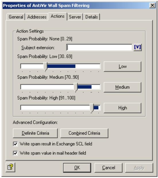 AVIRA ANTIVIR EXCHANGE - Defining actions - 1