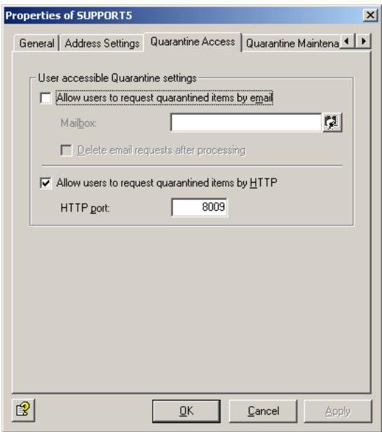 AVIRA ANTIVIR EXCHANGE - User-specific Quarantine Access - 1